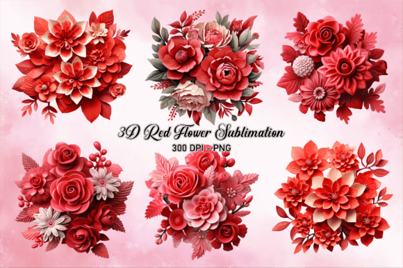 3D Red Flower Sublimation Bundle Guide