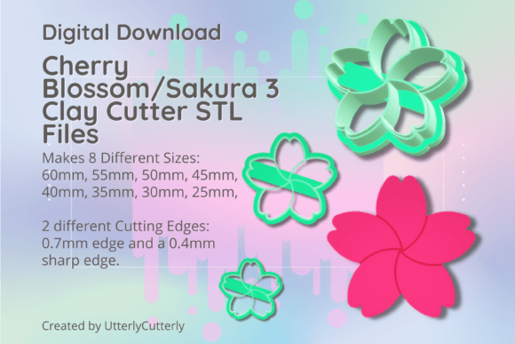 Clay Cutter STL File - Cherry Blossom Sa: Digital Designs for Jewelry and Baking