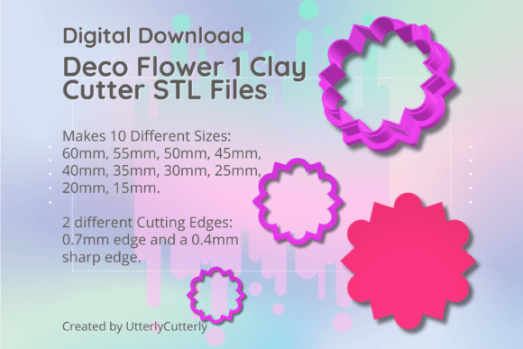 Clay Cutter STL File - Deco Flower 1: Digital Precision for Makers