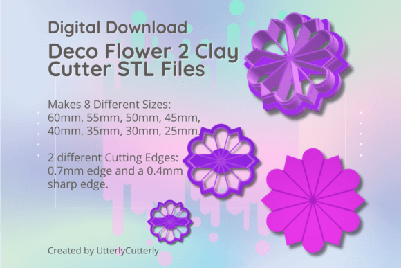 Clay Cutter STL File - Deco Flower 2: Strategic Asset for Makers