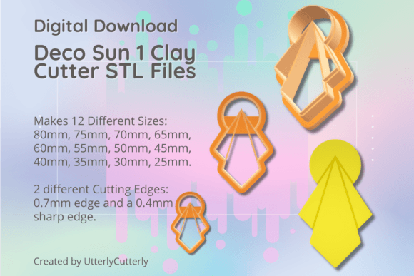 Clay Cutter STL File: Deco Sun 1 Design