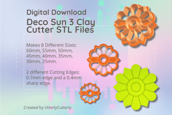Clay Cutter STL File - Deco Sun 3: Strategic Asset for Makers