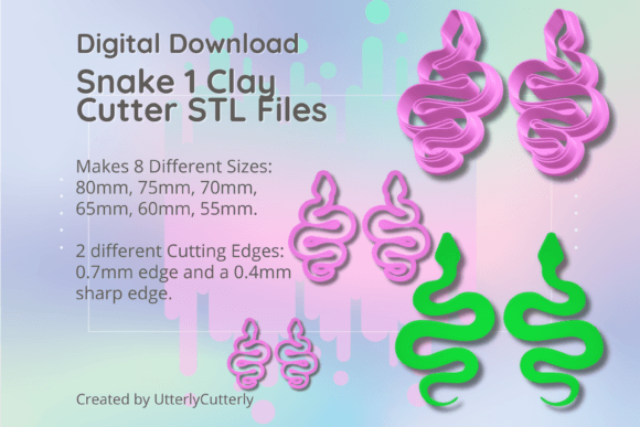 Clay Cutter STL File: Large Snake 1 Design