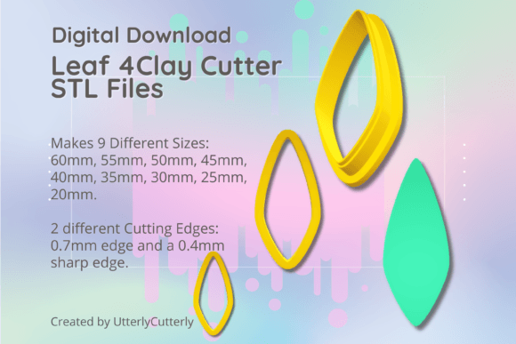 Clay Cutter STL File - Leaf 4: Precision Digital Designs for Jewelry and Baking