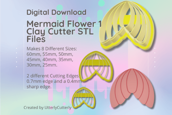 Clay Cutter STL File - Mermaid Flower 1