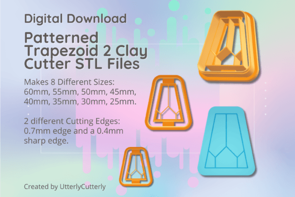 Clay Cutter STL File - Patterned Trapezo: Strategic Asset for Makers