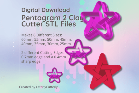 Clay Cutter STL File: Pentagram 2 - Hal Design