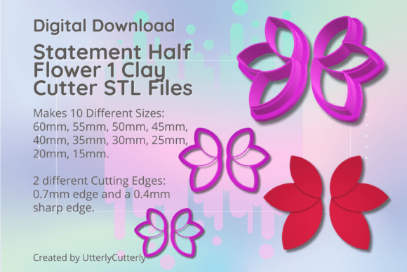 Clay Cutter STL File - Statement Flower: Evaluating Digital Designs for Jewelry and Baking