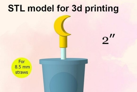 Crescent Moon Straw Cover, STL File: Strategic Utility in Personalized Hygiene and Organization