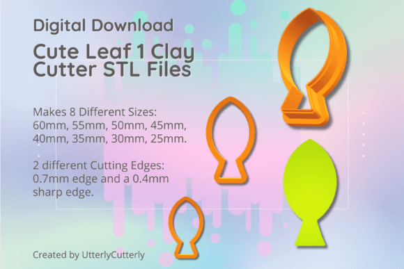 Cute Leaf 1 Clay Cutter Earring STL Files