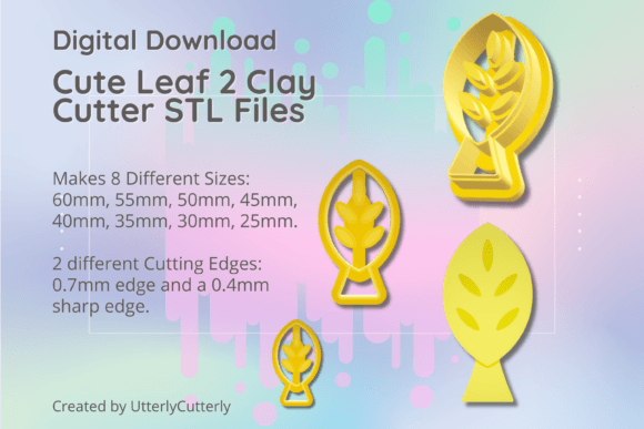 Cute Leaf 2 Clay Cutter Earring STL Files