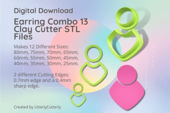 Earring Combo 13 Clay Cutter STL: Geometric Set