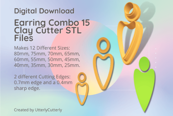 Earring Combo 15 Clay Cutter: STL Files for Makers