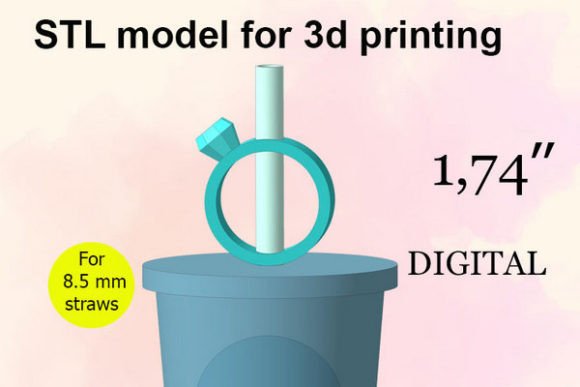 Engagement Diamond Ring Straw Topper STL: Elevating Event Details with 3D Printing