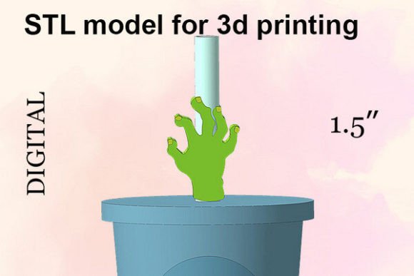 Evaluating the Zombie Hand Straw Topper STL File for Halloween 3D Printing