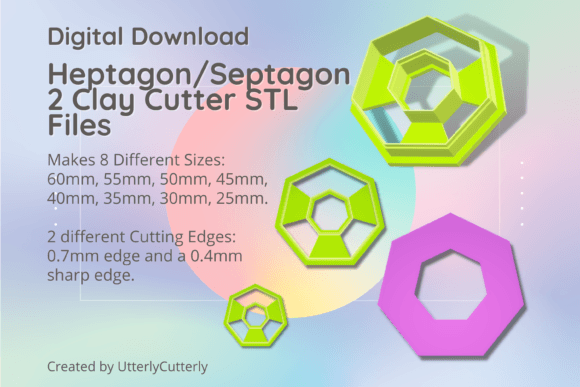 Heptagon Septagon 2 Clay Cutter: Digital STL Files