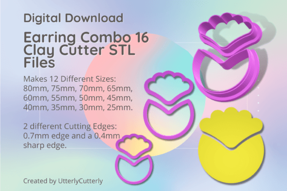 Mastering Polymer Clay and Baking Projects with the Earring Combo 16 Clay Cutter STL