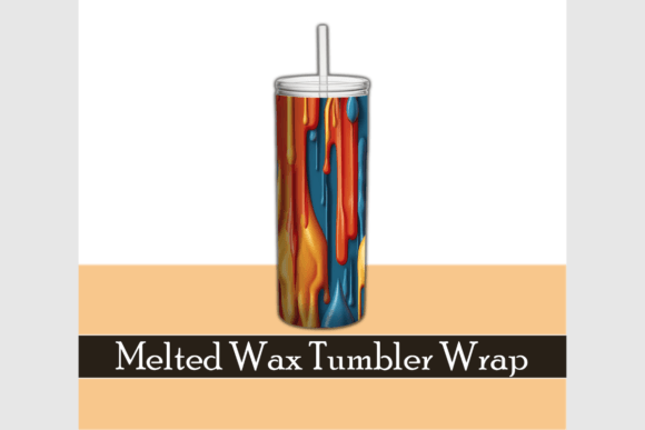 Melted Candle Wax 3D Tumbler Wrap Design