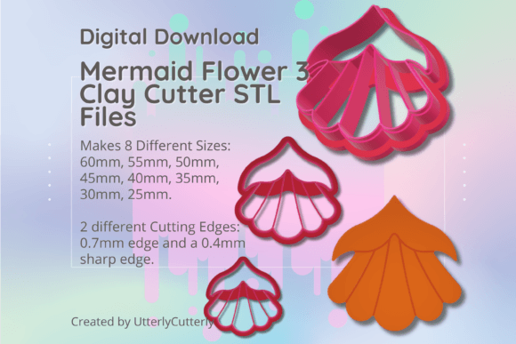 Mermaid Flower 3 Clay Cutter STL File: Technical Specifications and Creative Applications