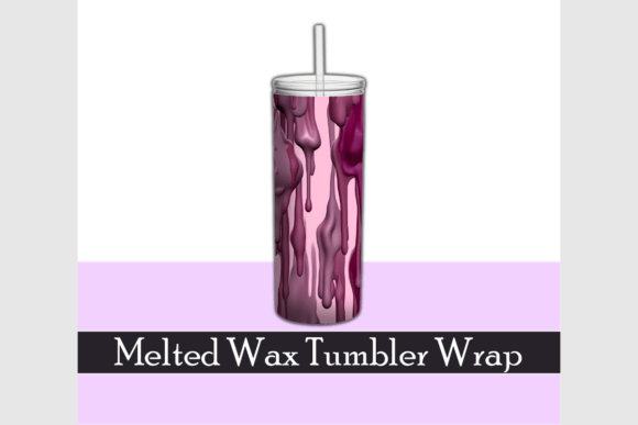 Purple Dripping Wax 3D Tumbler Wrap Design