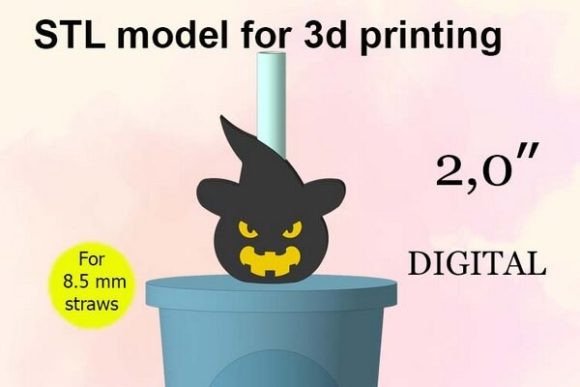 Scary Pumpkin Straw Topper STL File: Elevating Halloween Drinkware with 3D Printing