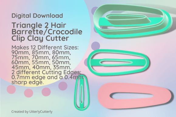 Triangle Hair Barrette Clip Clay Cutter STL Guide