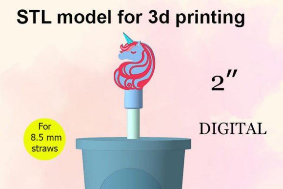 Unicorn Straw Cover STL File: Elevating Party Aesthetics with Digital Fabrication